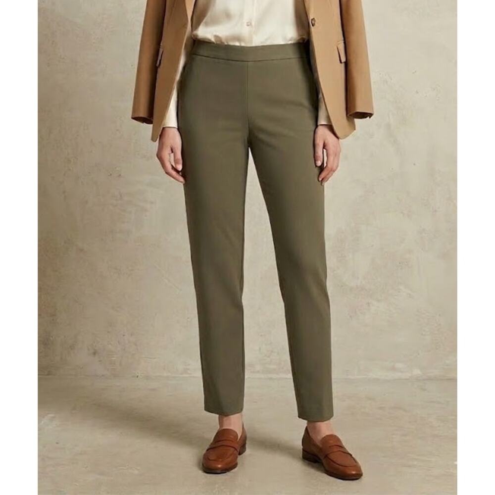 Boutique Moschino Trousers Womens 10 Green Wool Mid-rise Tailored Leg NWT